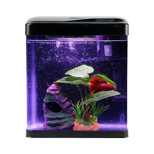 Bellura Pet - 2 Gallon Self - Cleaning Fish Tank - Black