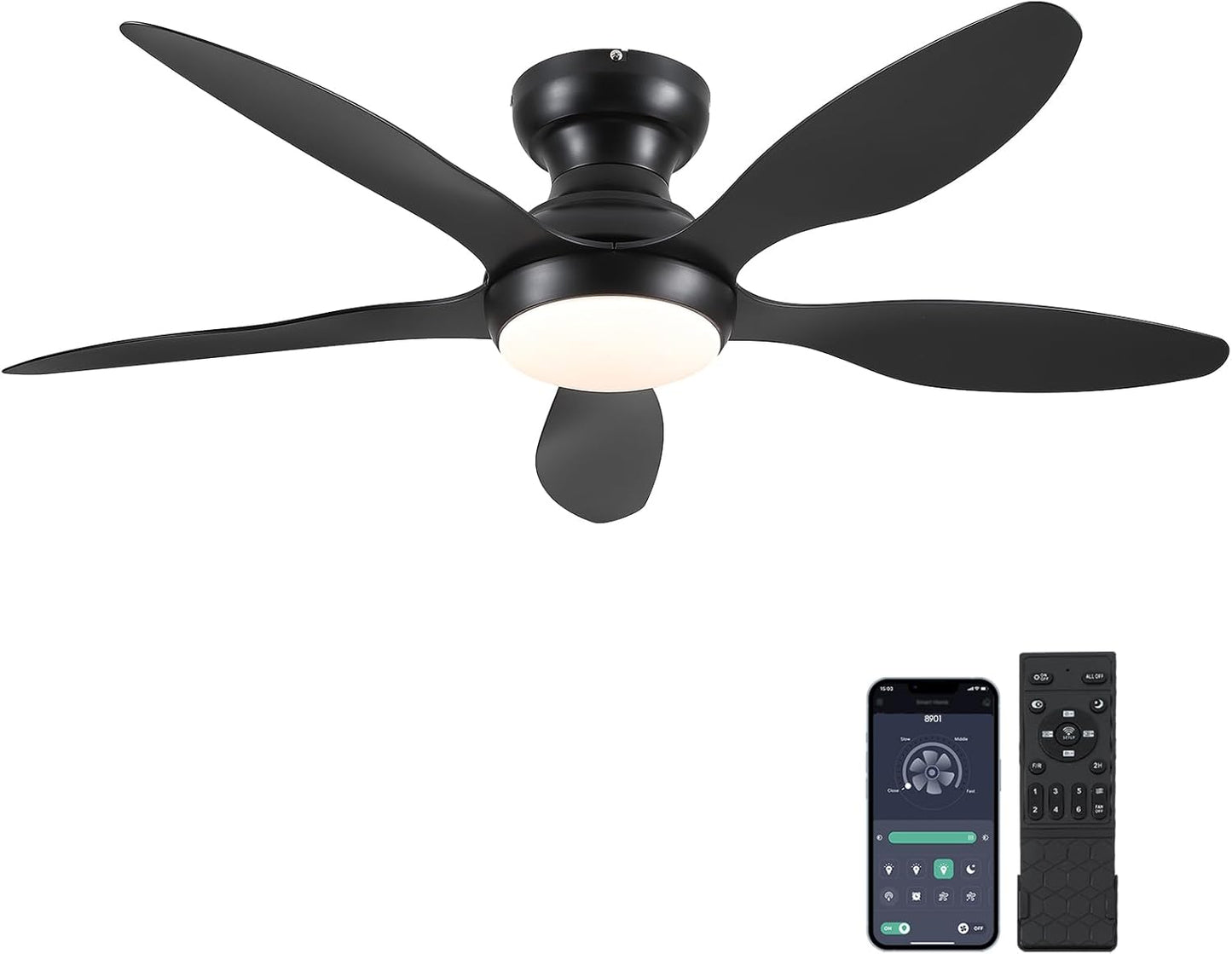 46" Flush Mount Ceiling Fan,Low Profile Ceiling Fan