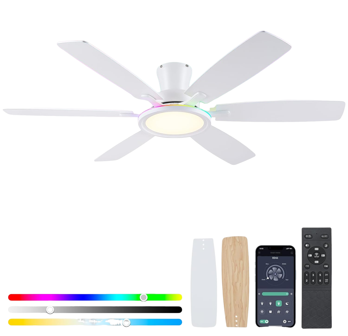 54 Inch Ceiling Fan with Light