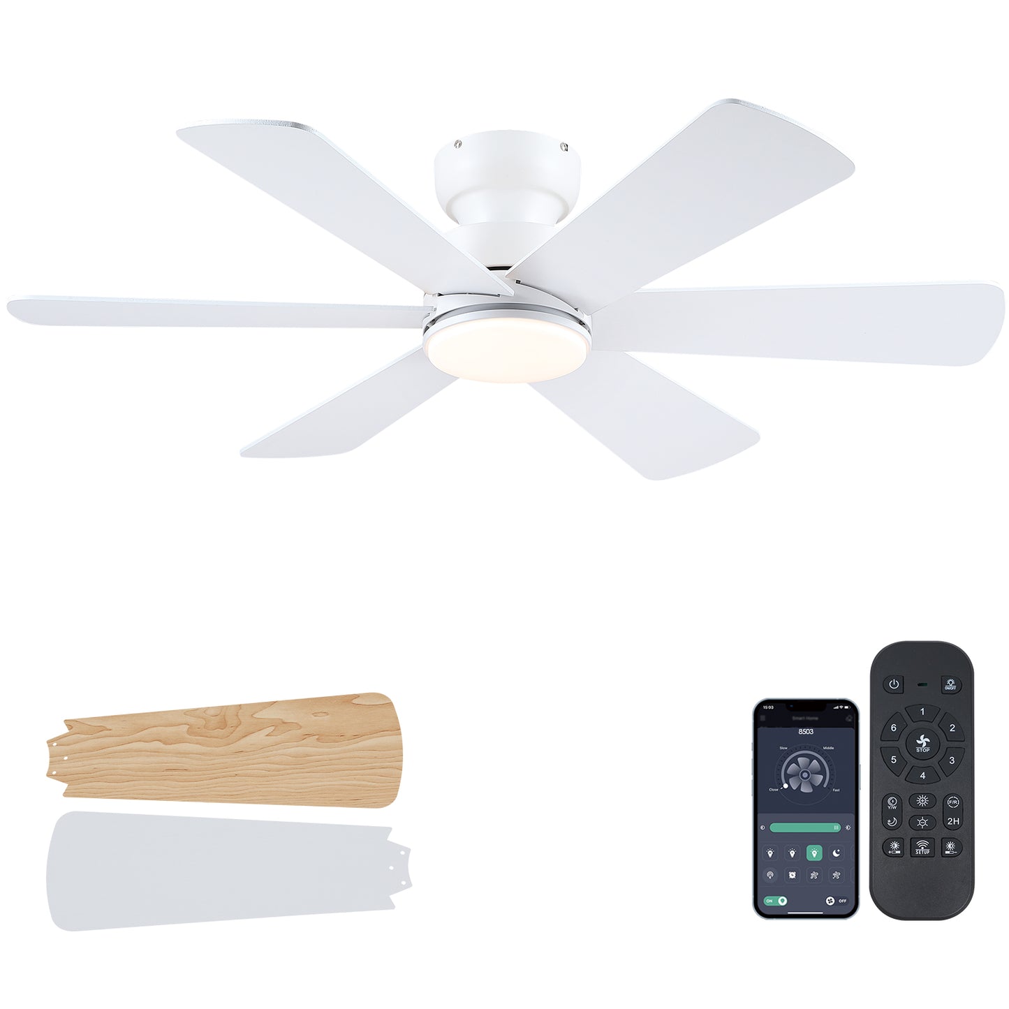46 Inch Downrod  Ceiling Fan with 5 Blades