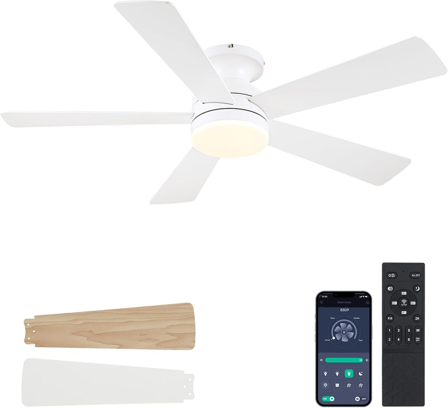 46 Inch  Low Profile Ceiling Fan with 6 Blades