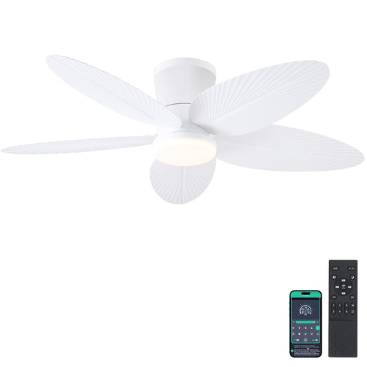 42 Inches Flush Mount Palm Leaf Ceiling Fan