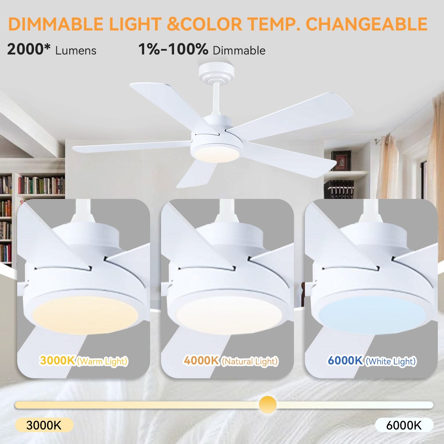 52" Modern Ceiling Fan