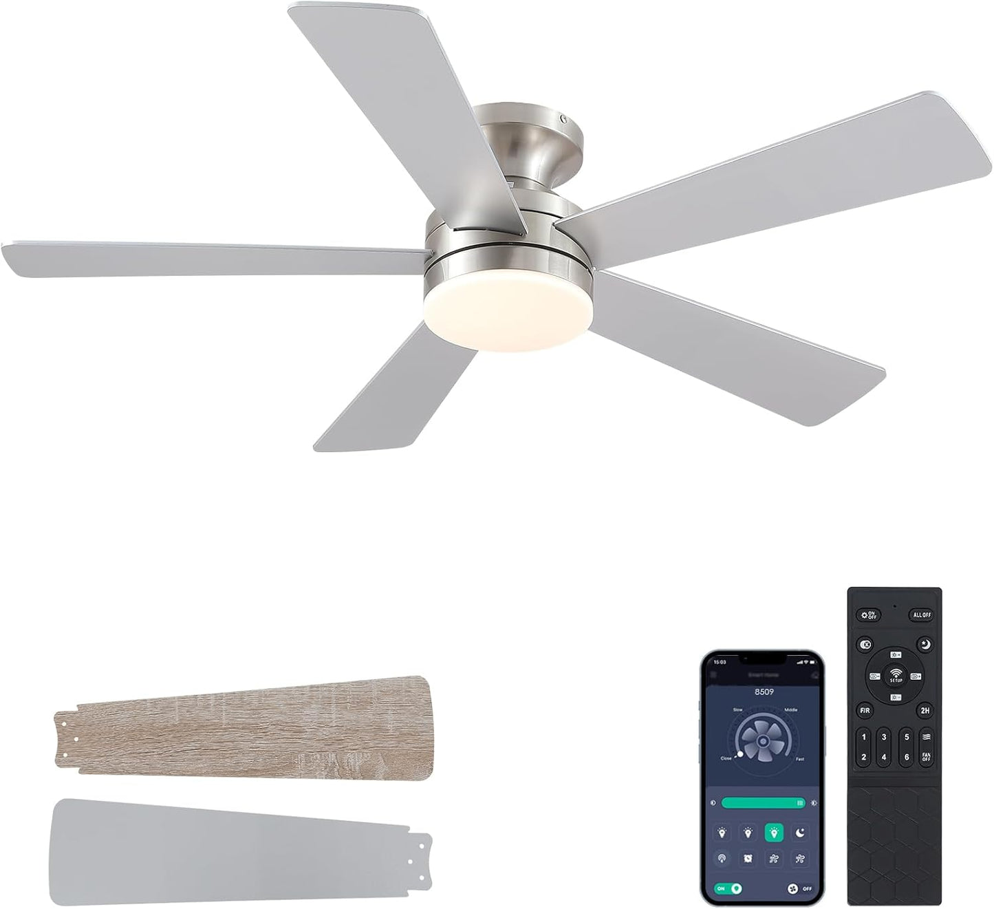 46 Inch  Low Profile Ceiling Fan with 6 Blades