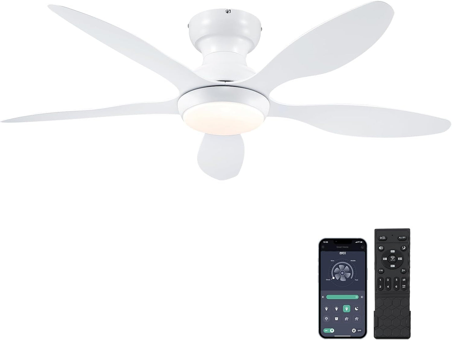 46" Flush Mount Ceiling Fan,Low Profile Ceiling Fan