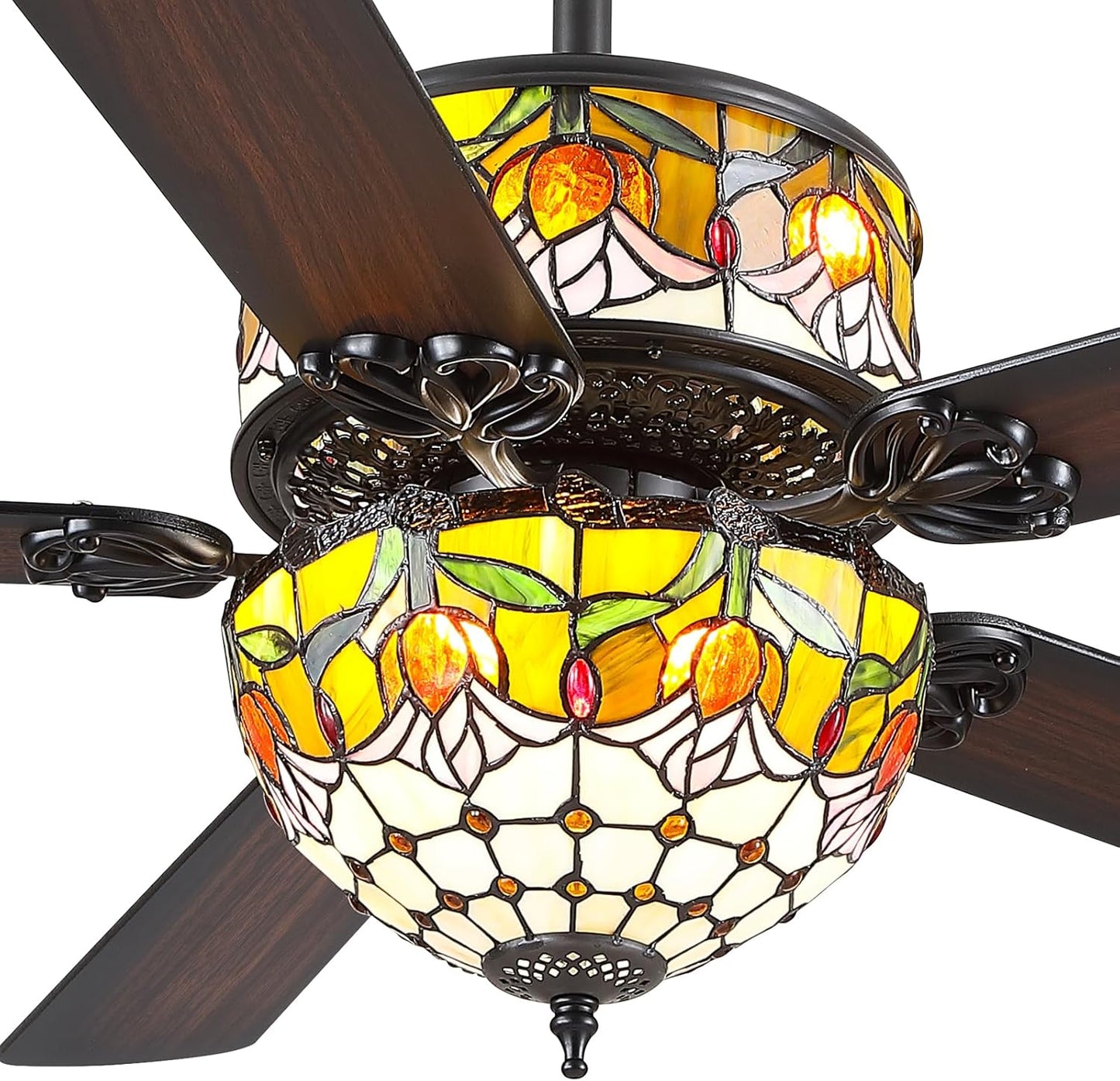 52" Tiffany Light Ceiling Fan