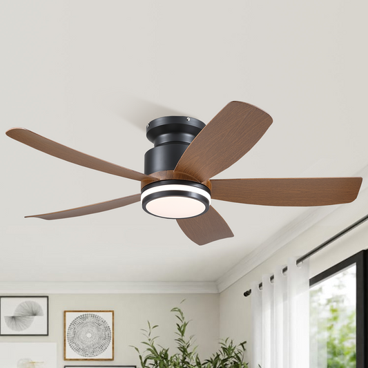 41 Inches Brown Ceiling Fan with 5 ABS Blades