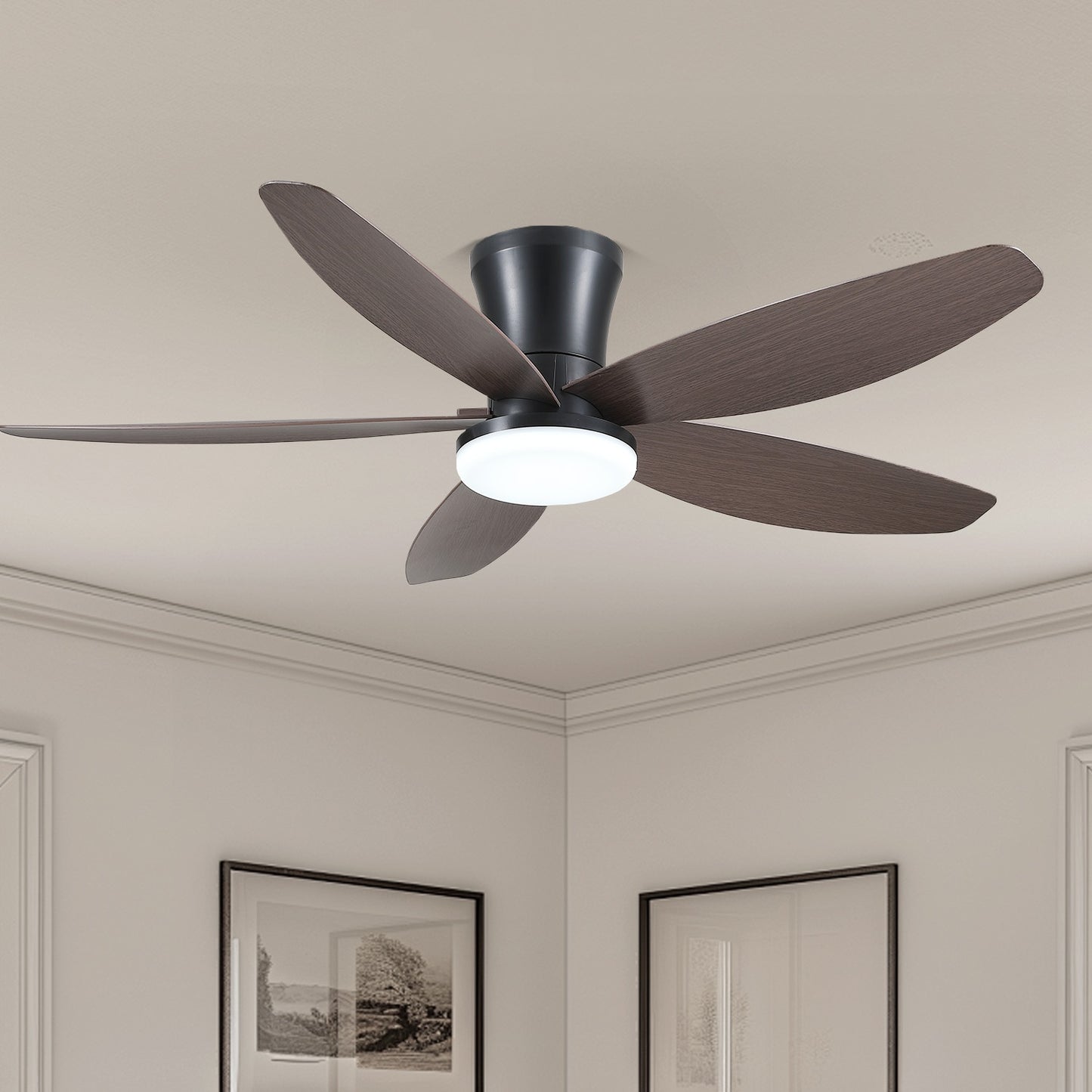 36” Low Profile Ceiling Fan ,5 ABS Blades Ceiling Fan Light