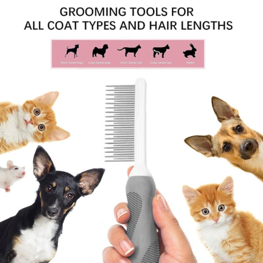 Bellura Pet - Detangling Massage Brush for Pets - Grey