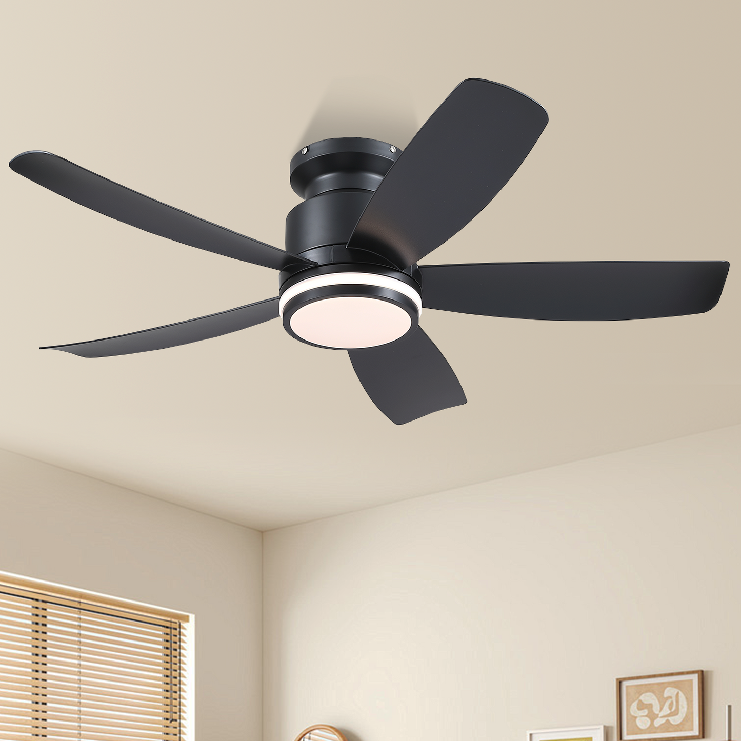 41 Inches Ceiling Fan with Light,App and Remote Control,5 Blades, Reversible DC Motor