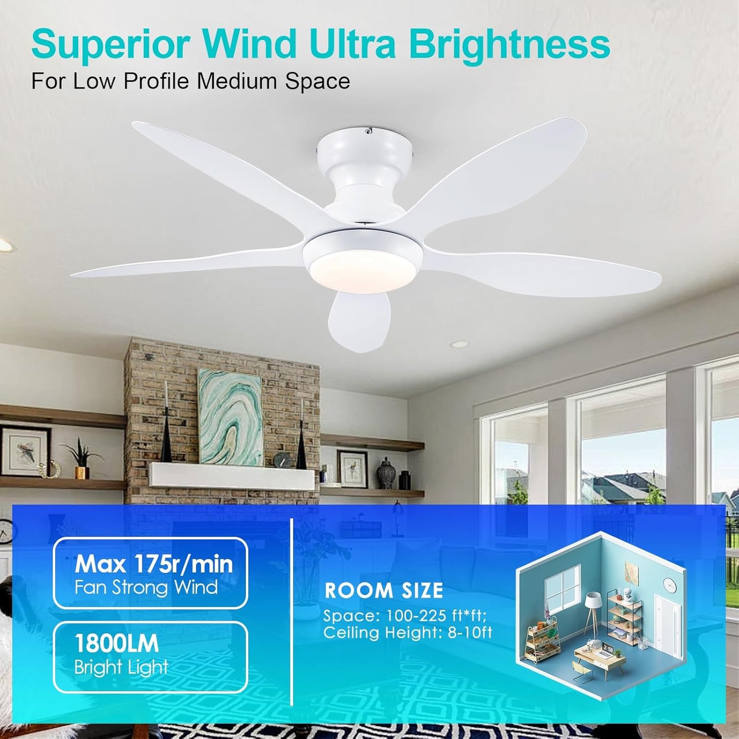 46 Inch Ceiling Fan Low Profile