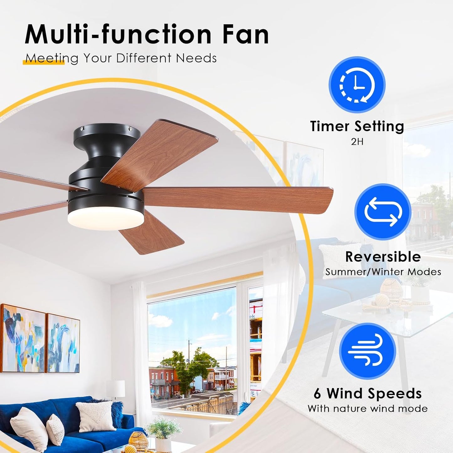 46 Inch Brown Ceiling Fan