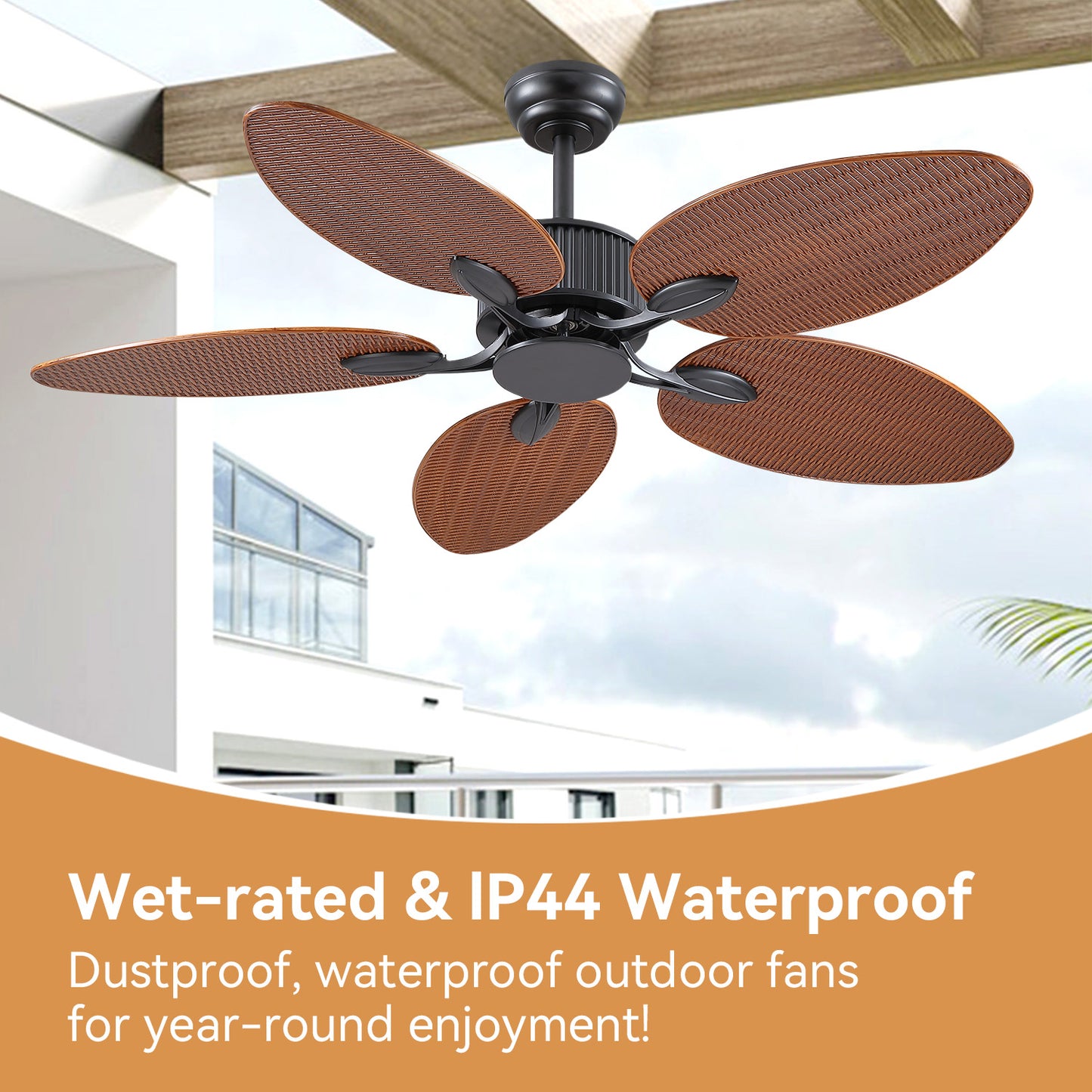 50 Inches Brown Ceiling Fan without Light