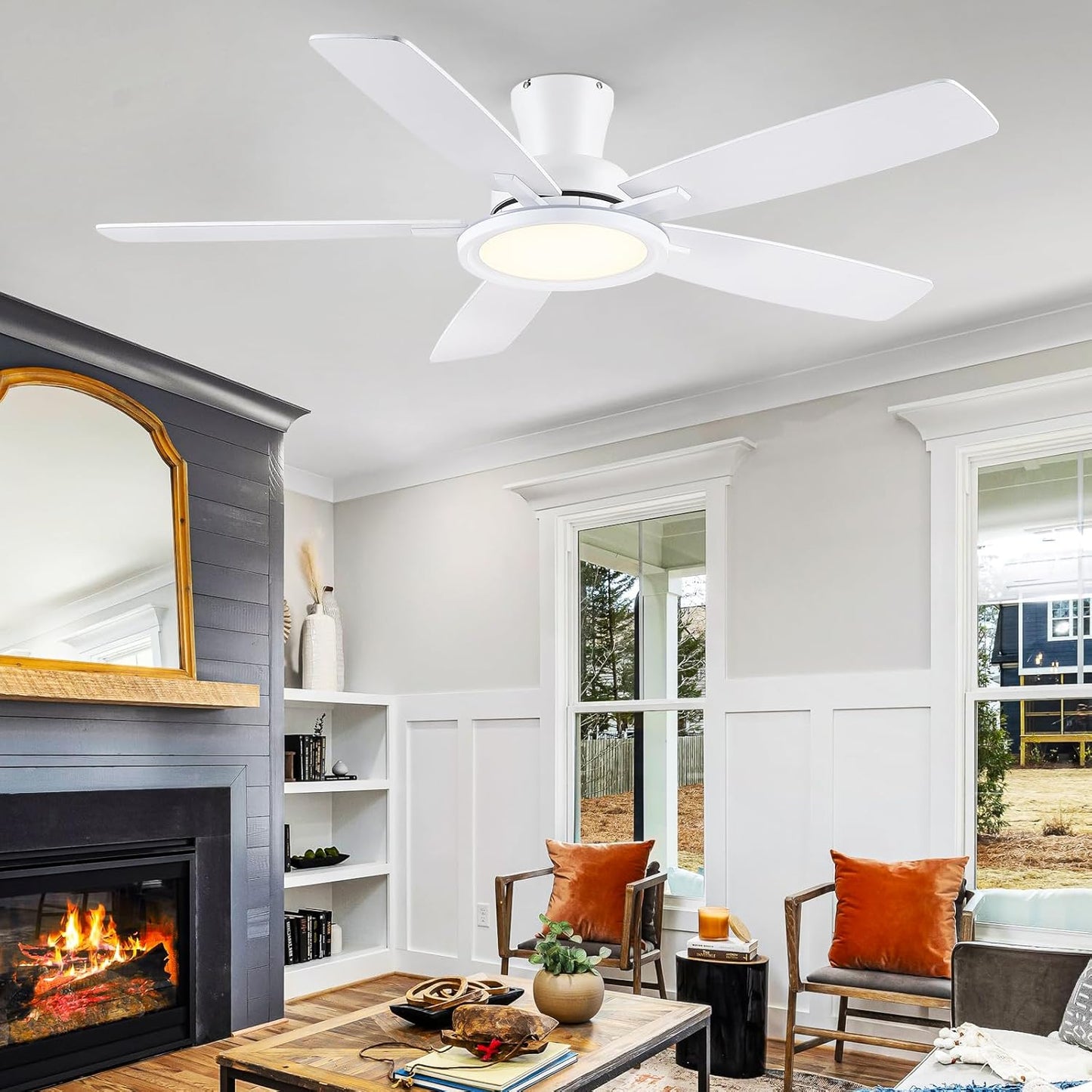 52 Inch White Ceiling Fan