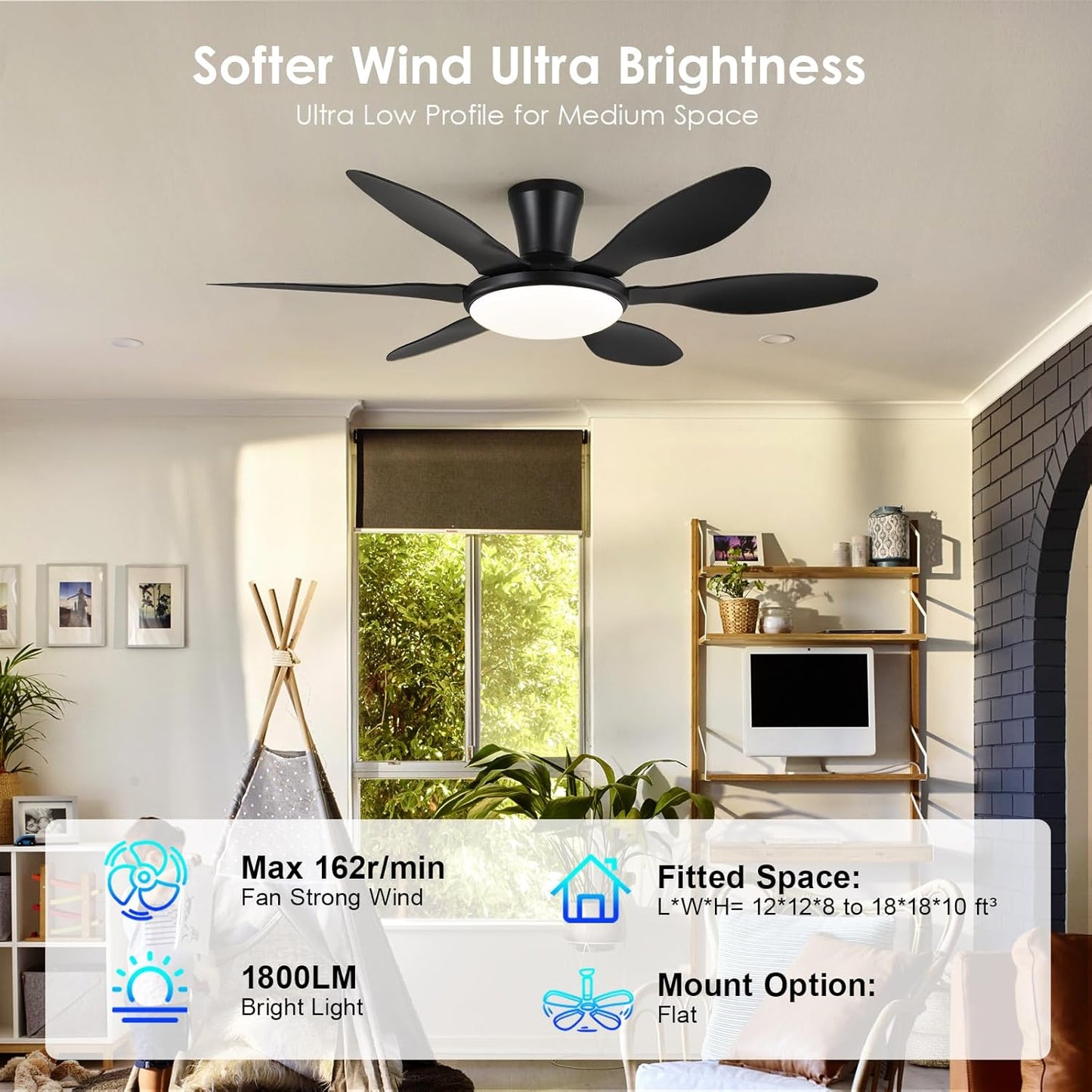 51 Inch Flush Mount Ceiling Fan