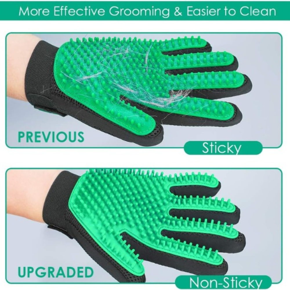 Bellura Pet - Gloves for Pet Hair Removal - Green