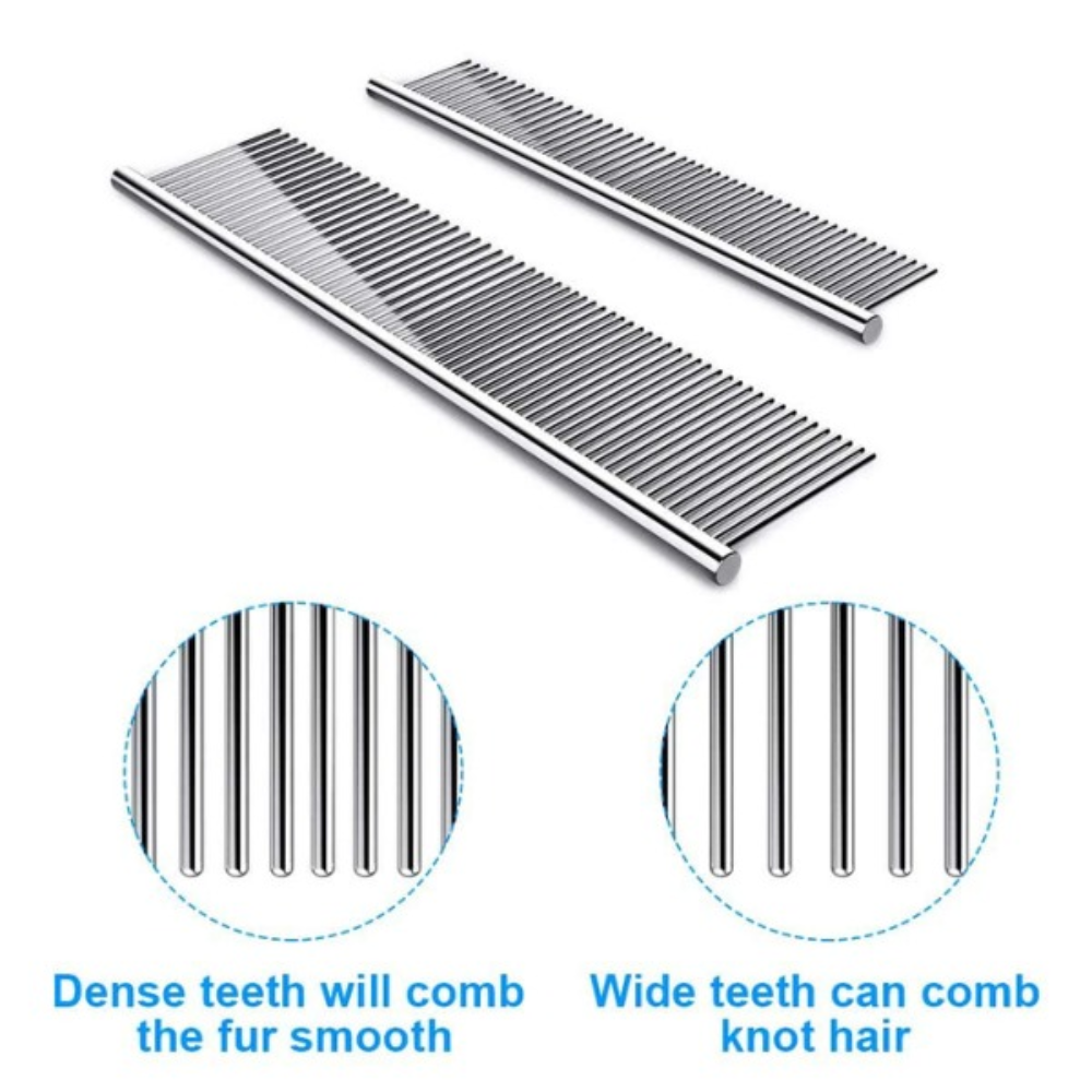 Bellura Pet - Stainless Grooming Comb for Pets - Silver