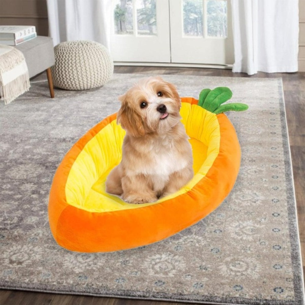 Bellura Pet - Carrot - Shaped Anti - Slip Animal Bedding - Orange