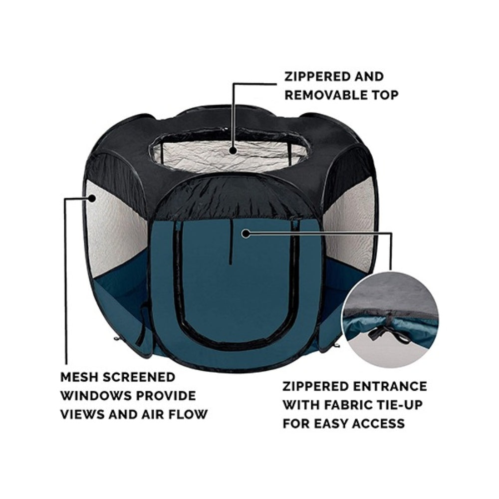 Bellura Pet - Blue Foldable Pet Shelter - Dark Blue