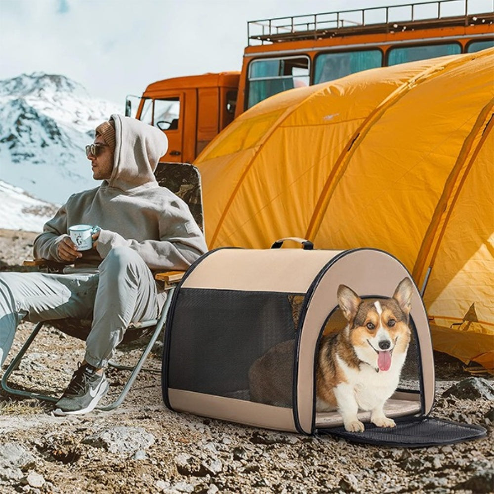 Bellura Pet - Collapsible Arched Dog Shelter - Brown