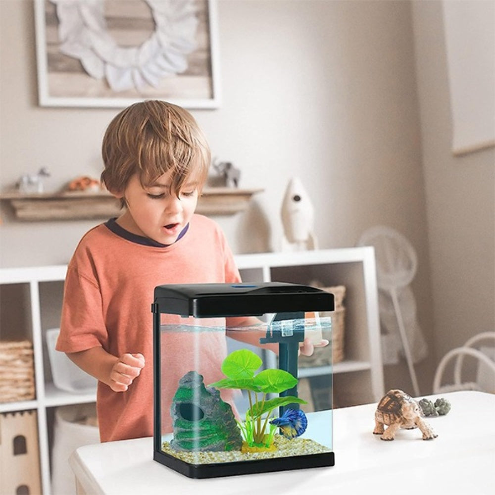 Bellura Pet - 2 Gallon Self - Cleaning Fish Tank - Black