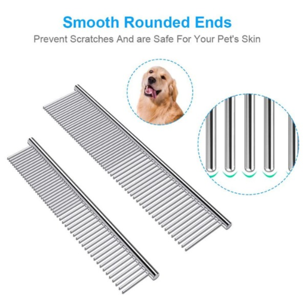 Bellura Pet - Stainless Grooming Comb for Pets - Silver