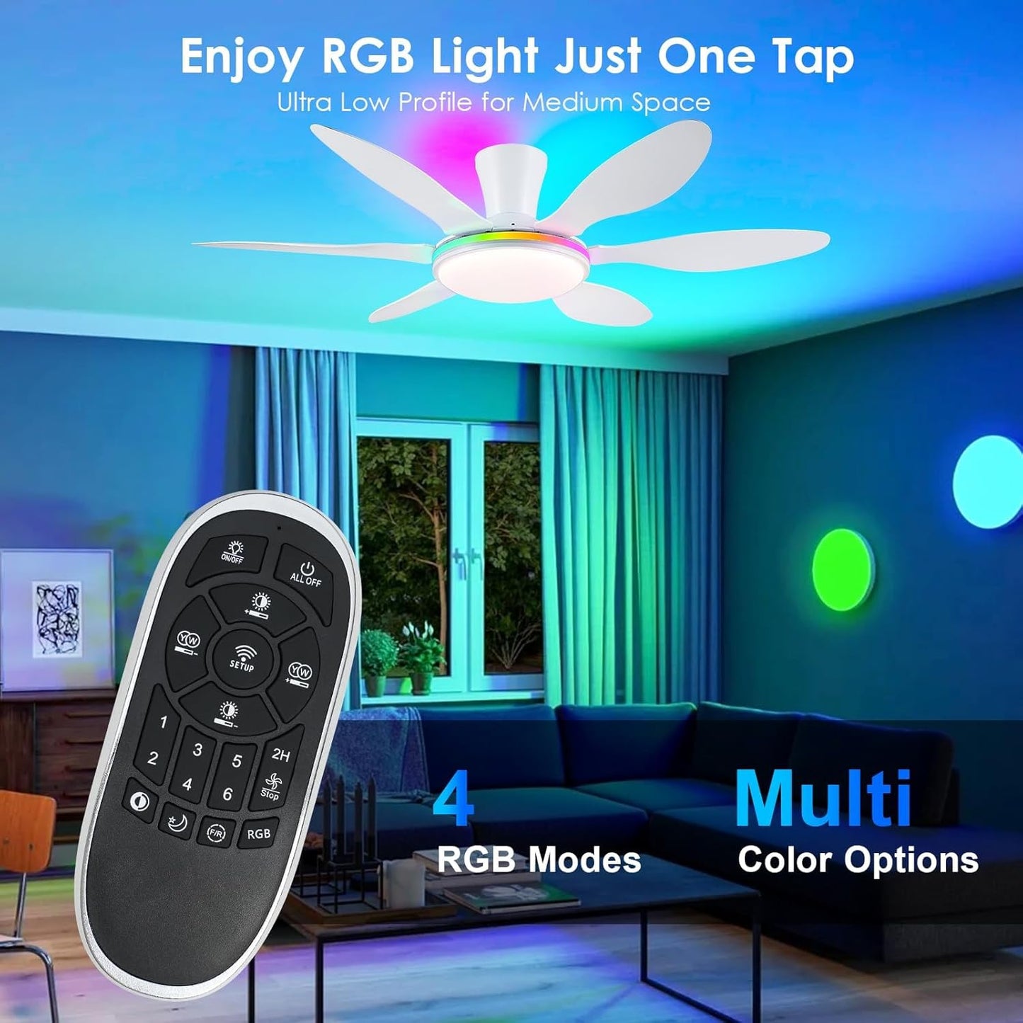 51 White RGB Ceiling Fan