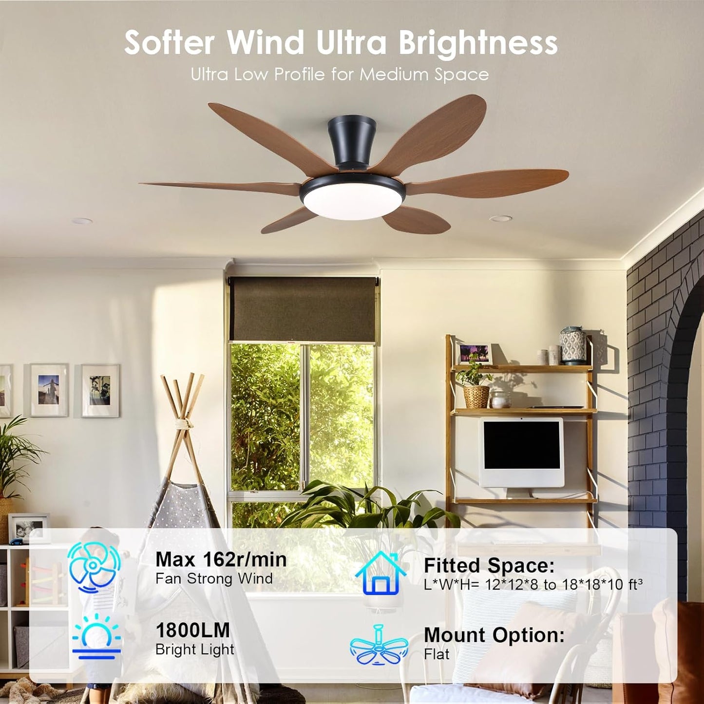 51 Inch Flush Mount Ceiling Fan