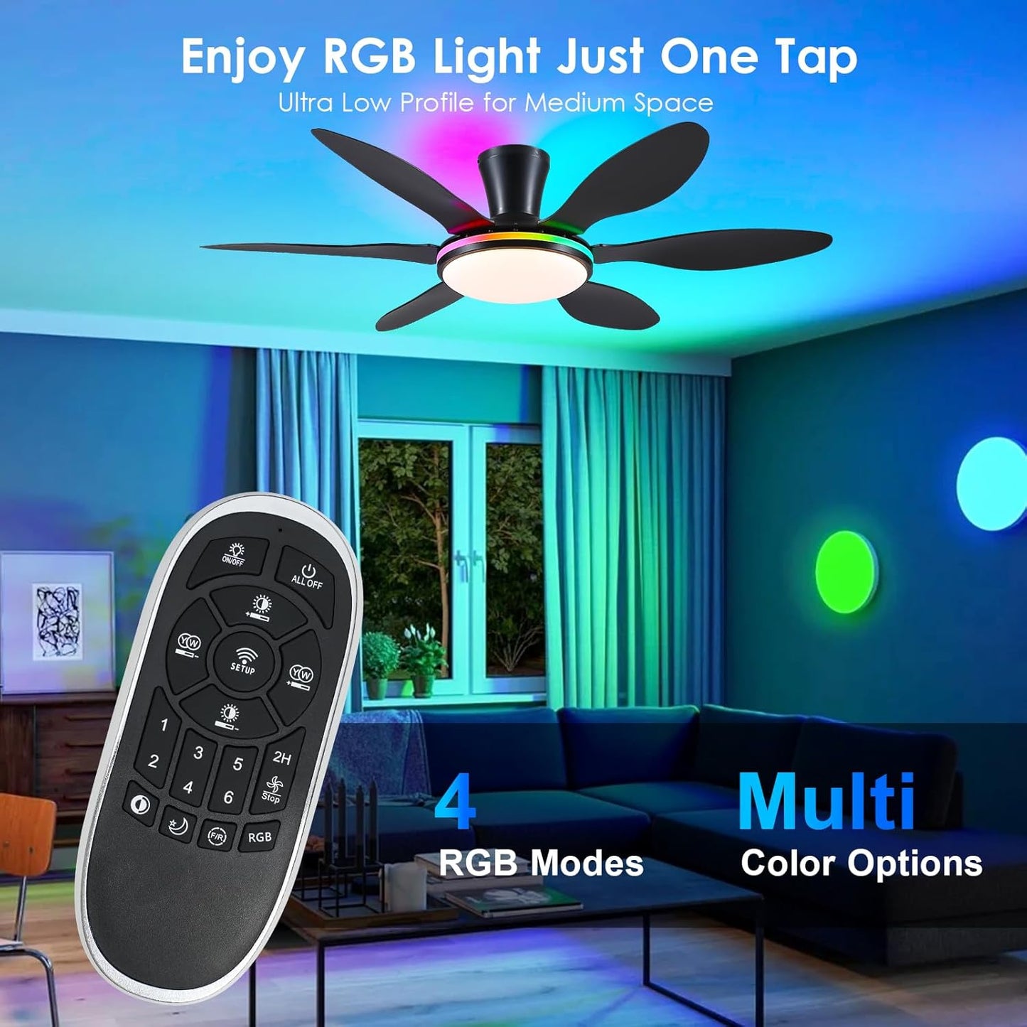51 Inch Flush Mount Ceiling Fan