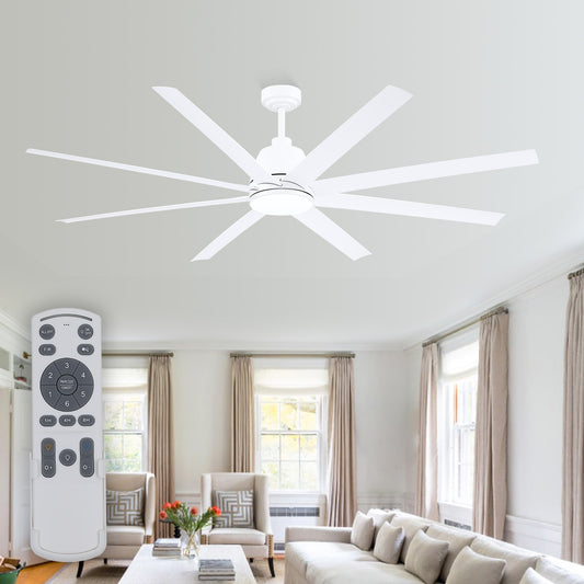 72 Inches White Ceiling Fan for Large House