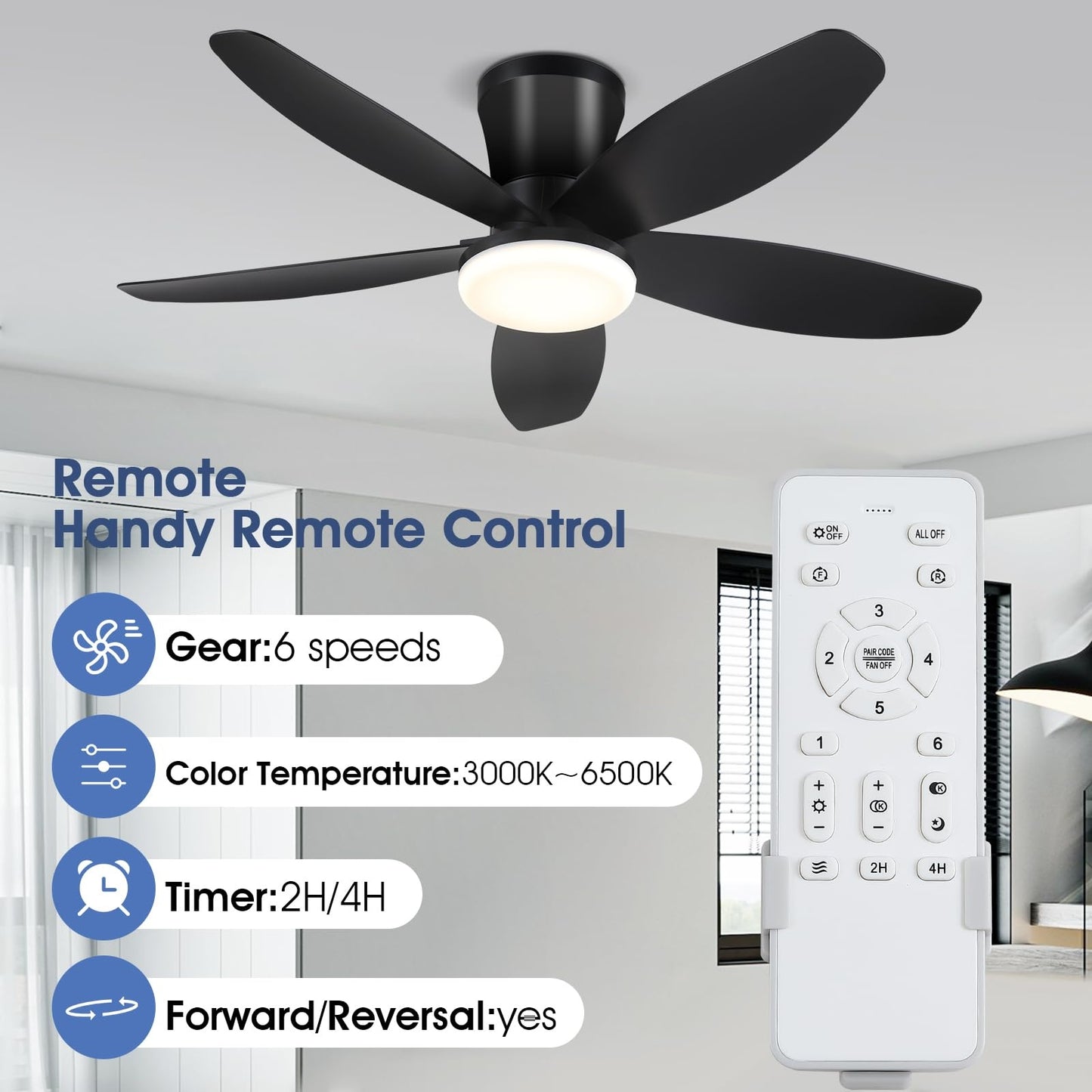 36 or 42 or 48 inch ceiling fan