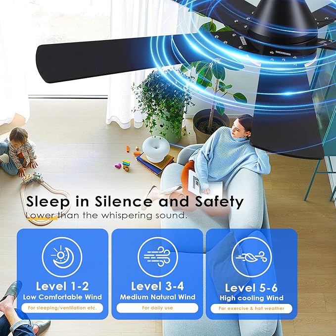 52 Inch Flush Mount Ceiling Fan with 8 Blades