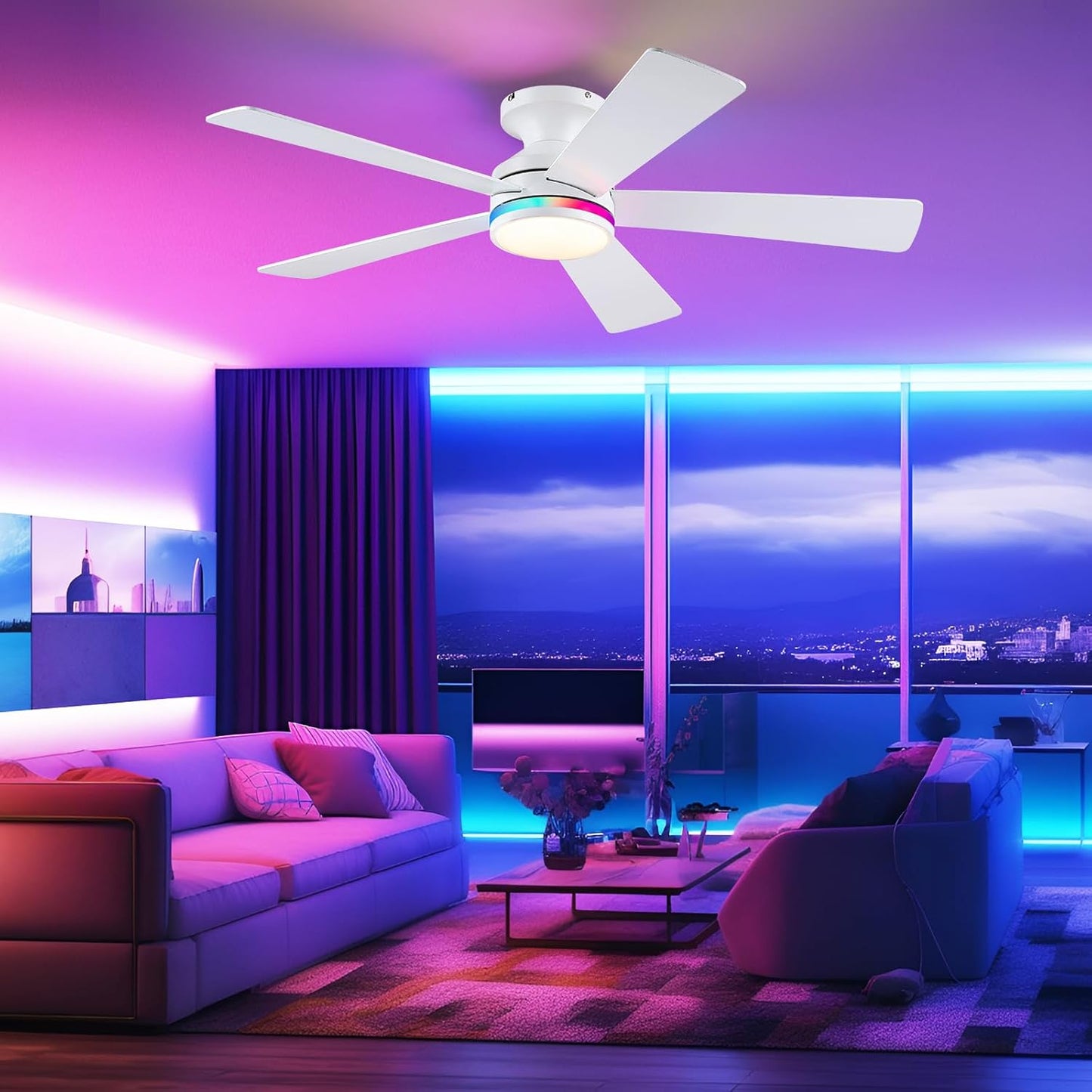 46 Inch  Low Profile Ceiling Fan with 6 Blades