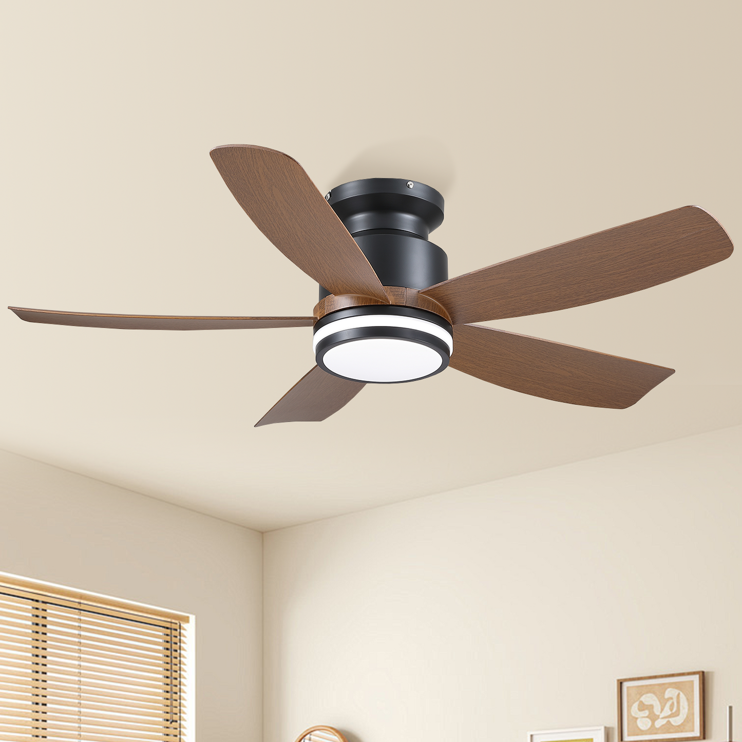 41 Inches Ceiling Fan with Light,App and Remote Control,5 Blades, Reversible DC Motor