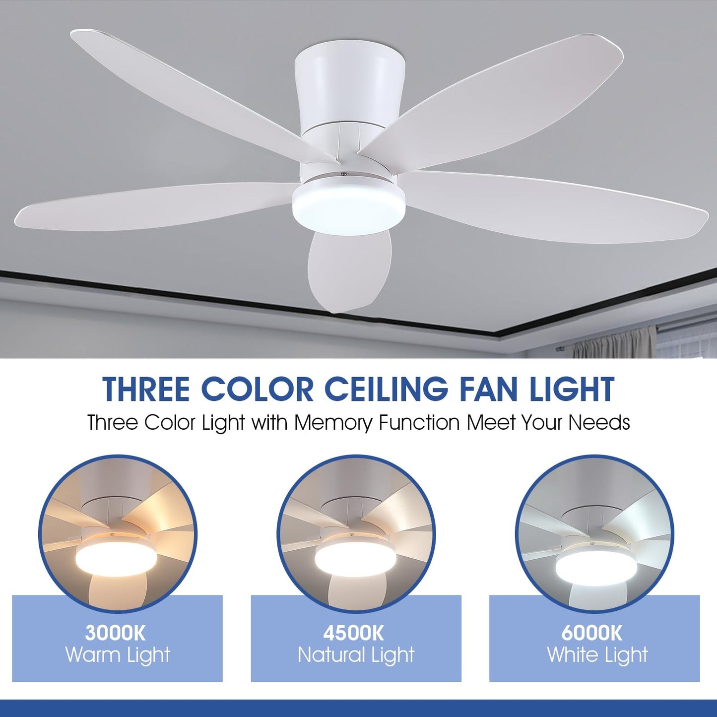 48 Inch Flush Mount Ceiling Fan