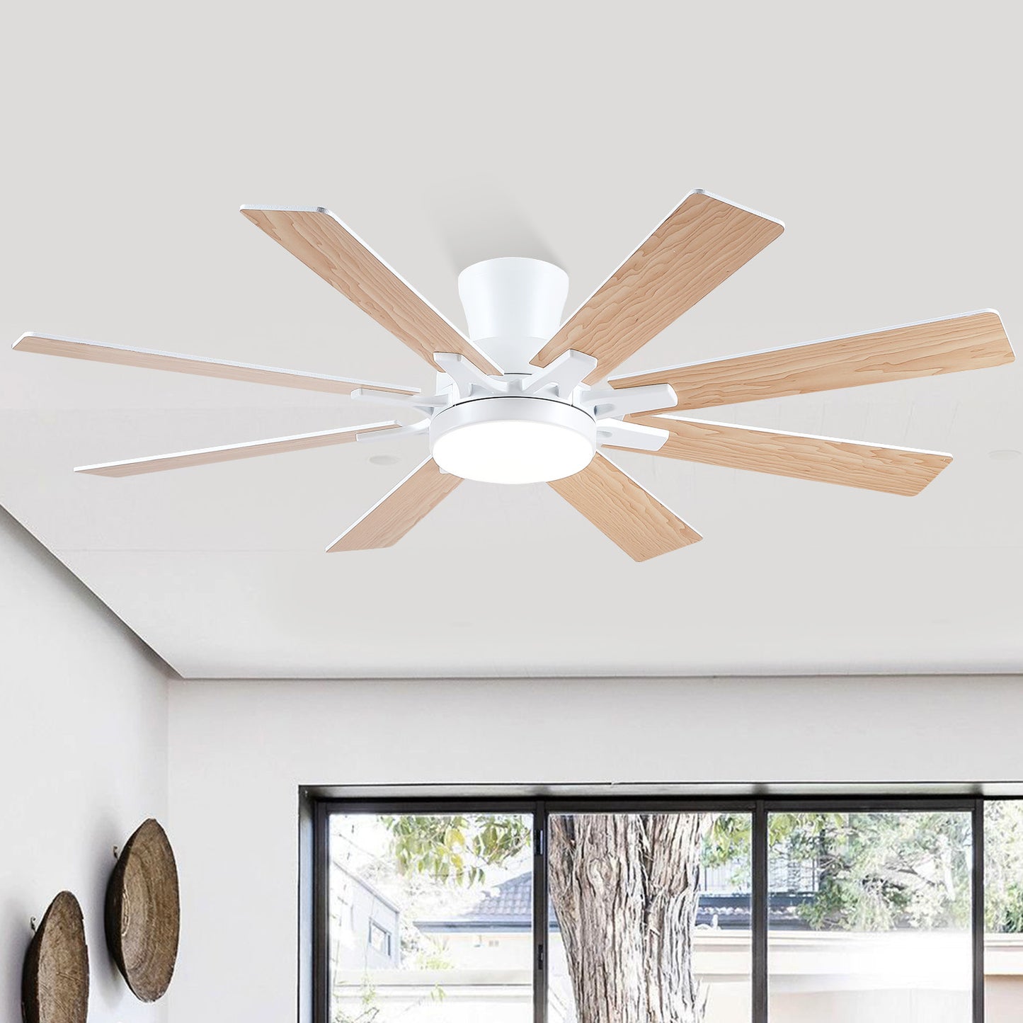 52 Inch Flush Mount Ceiling Fan with 8 Blades