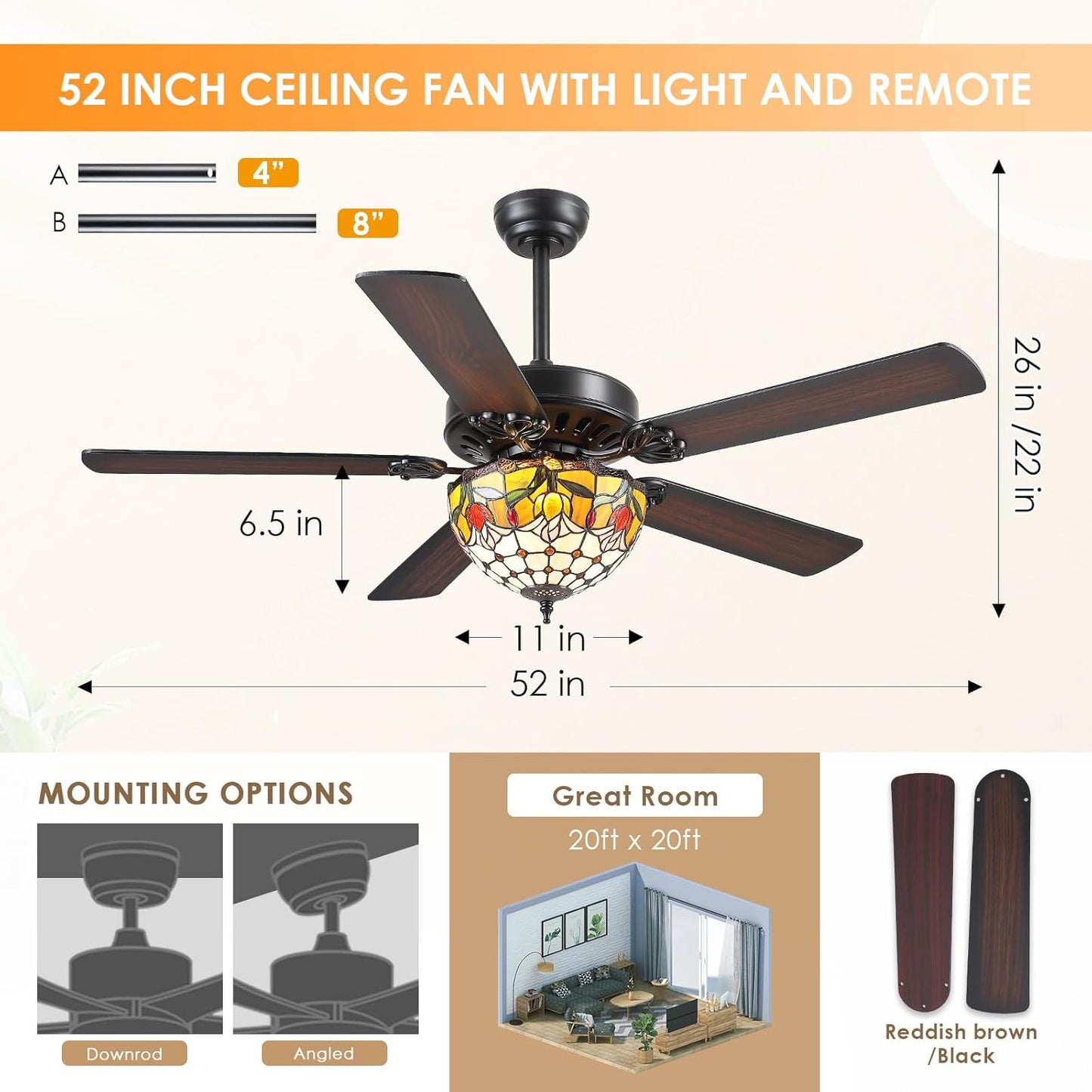 52 Inches Ceiling Fan