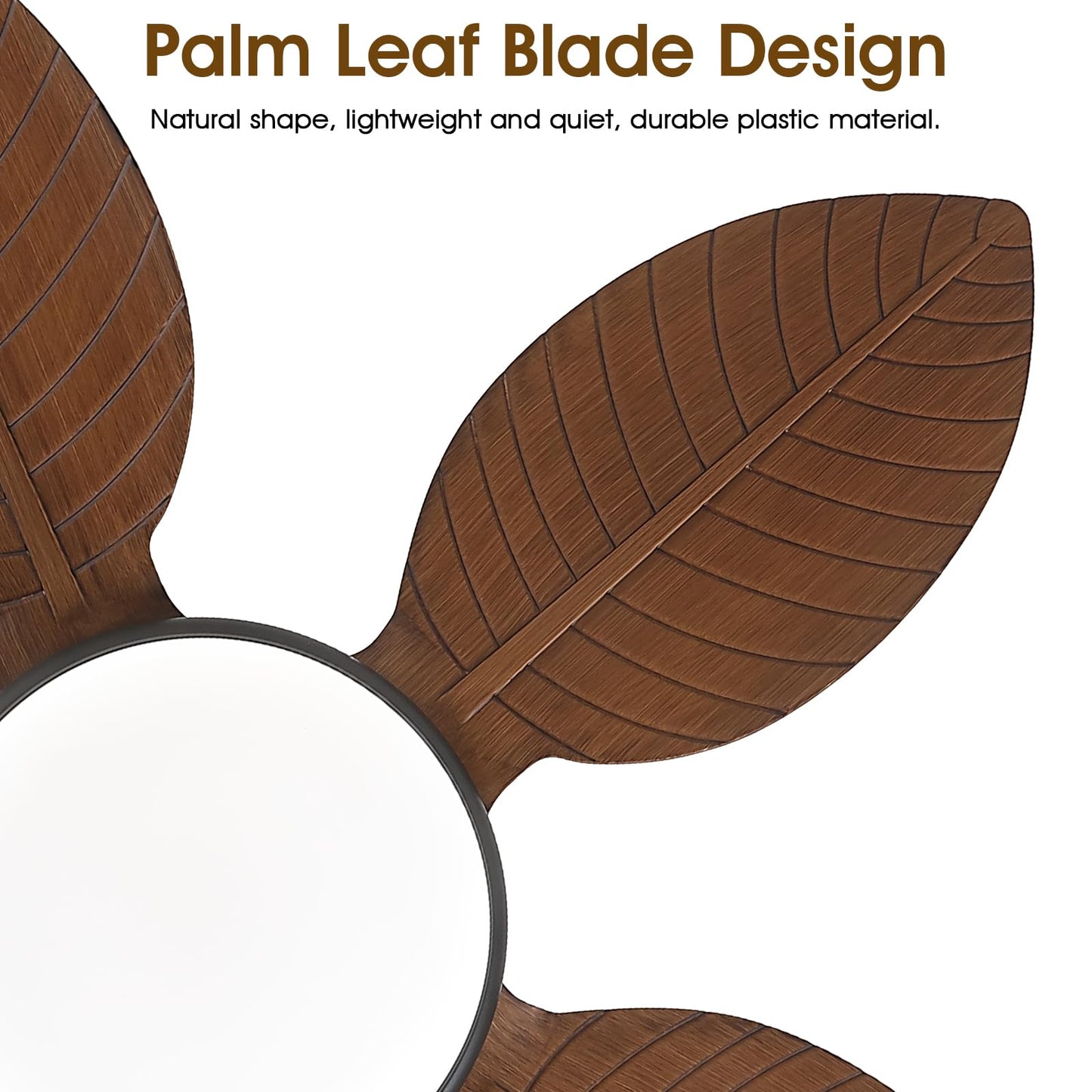 48 Inches Palm leaf Ceiling Fan with Light