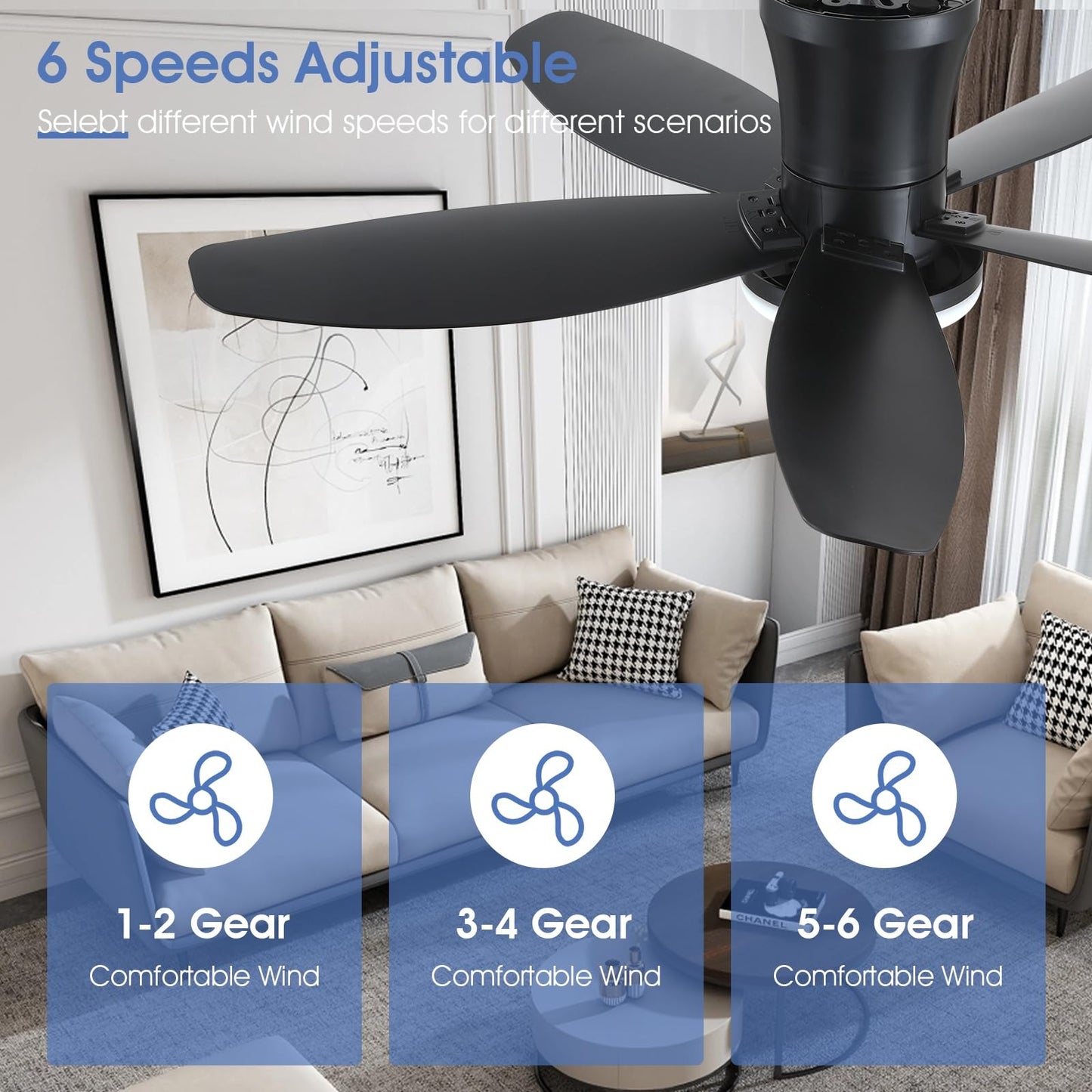 36 or 42 or 48 inch ceiling fan