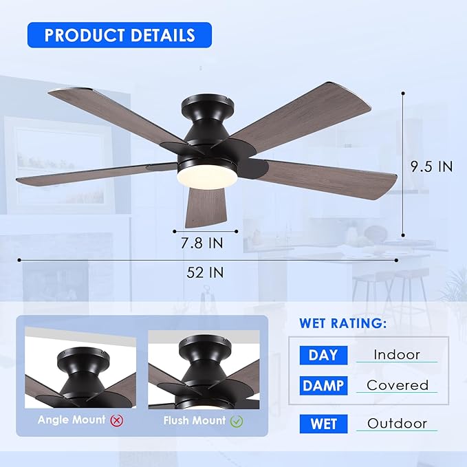 52 Inches Plywood Ceiling Fan