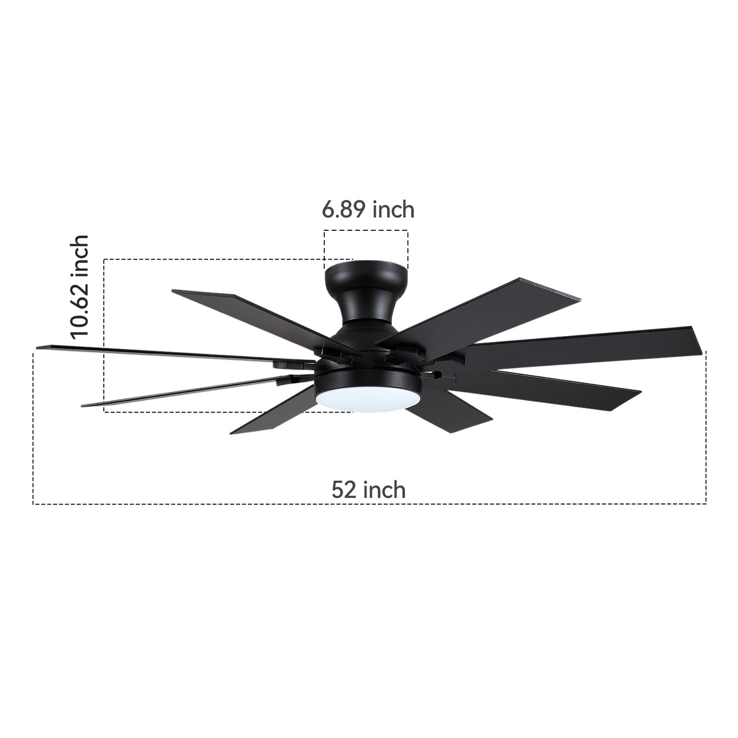 52 Inch 8 Blades Flush Mount Ceiling Fan