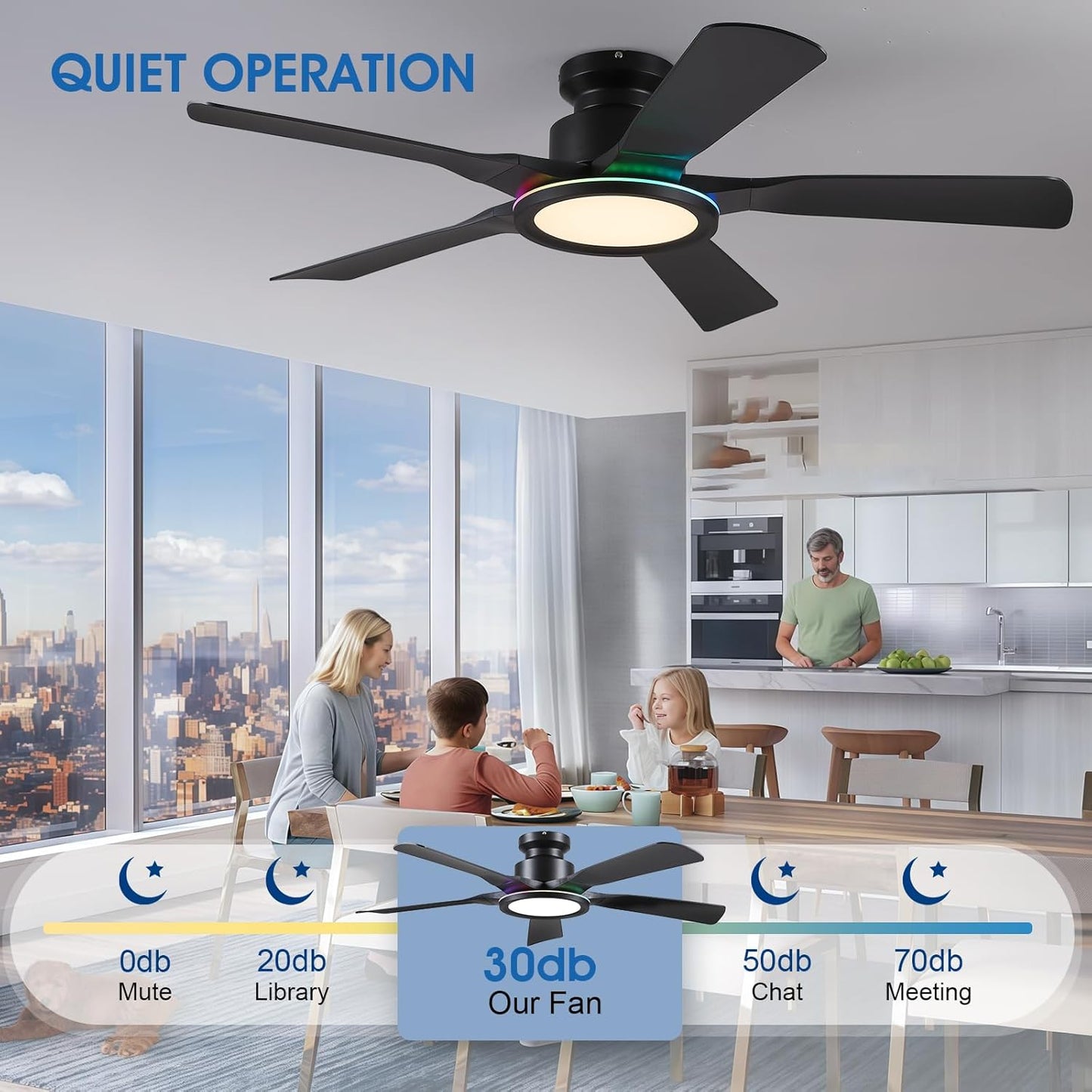 52 Inch RGB Ceiling Fan
