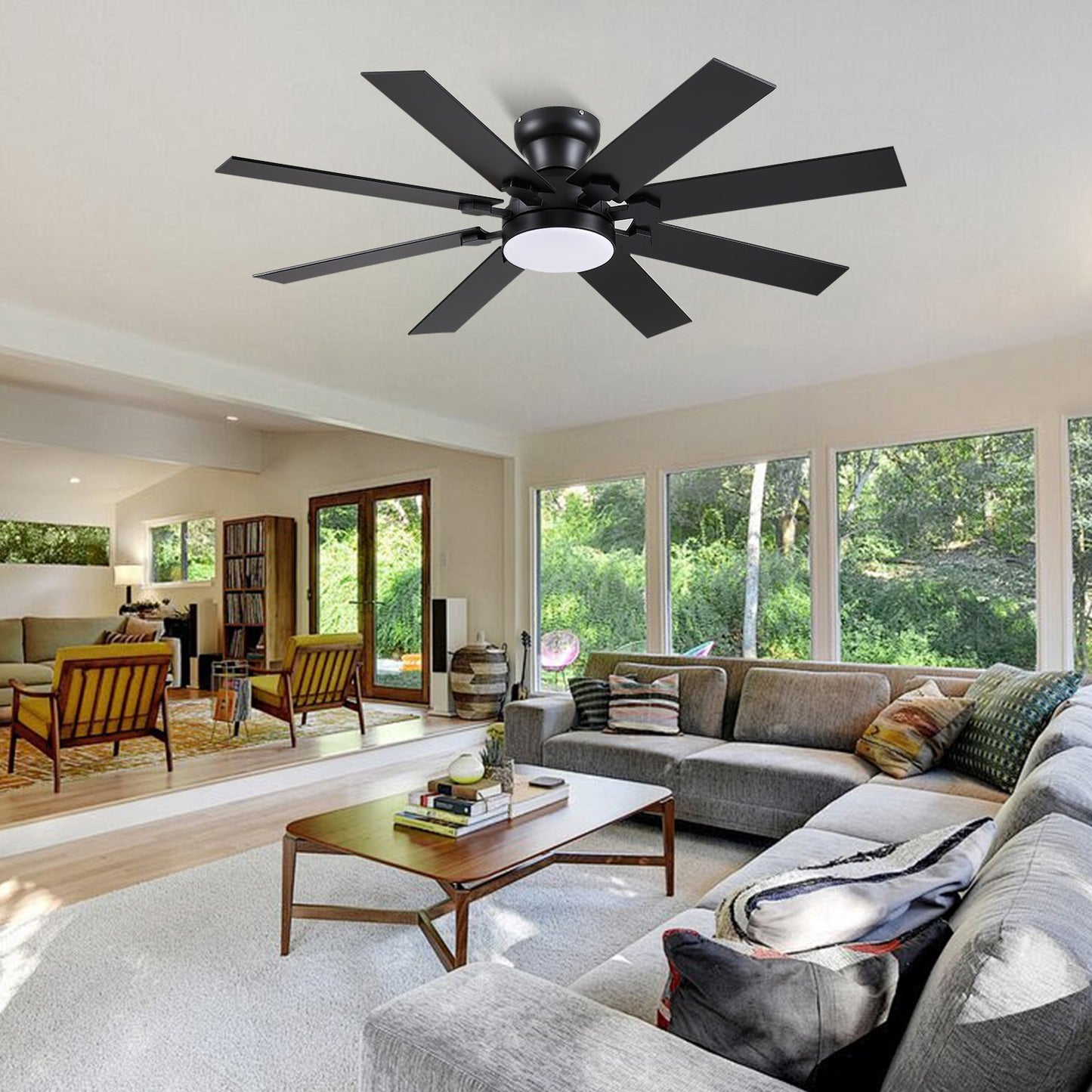 52 Inch 8 Blades Flush Mount Ceiling Fan