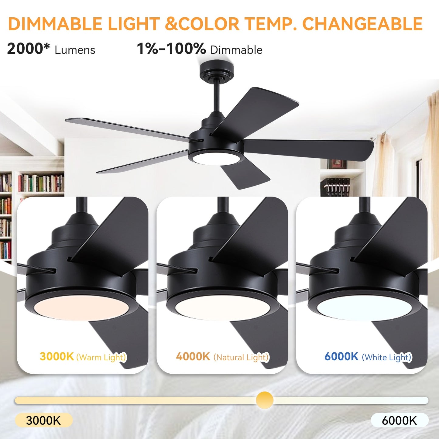 52" Modern Ceiling Fan