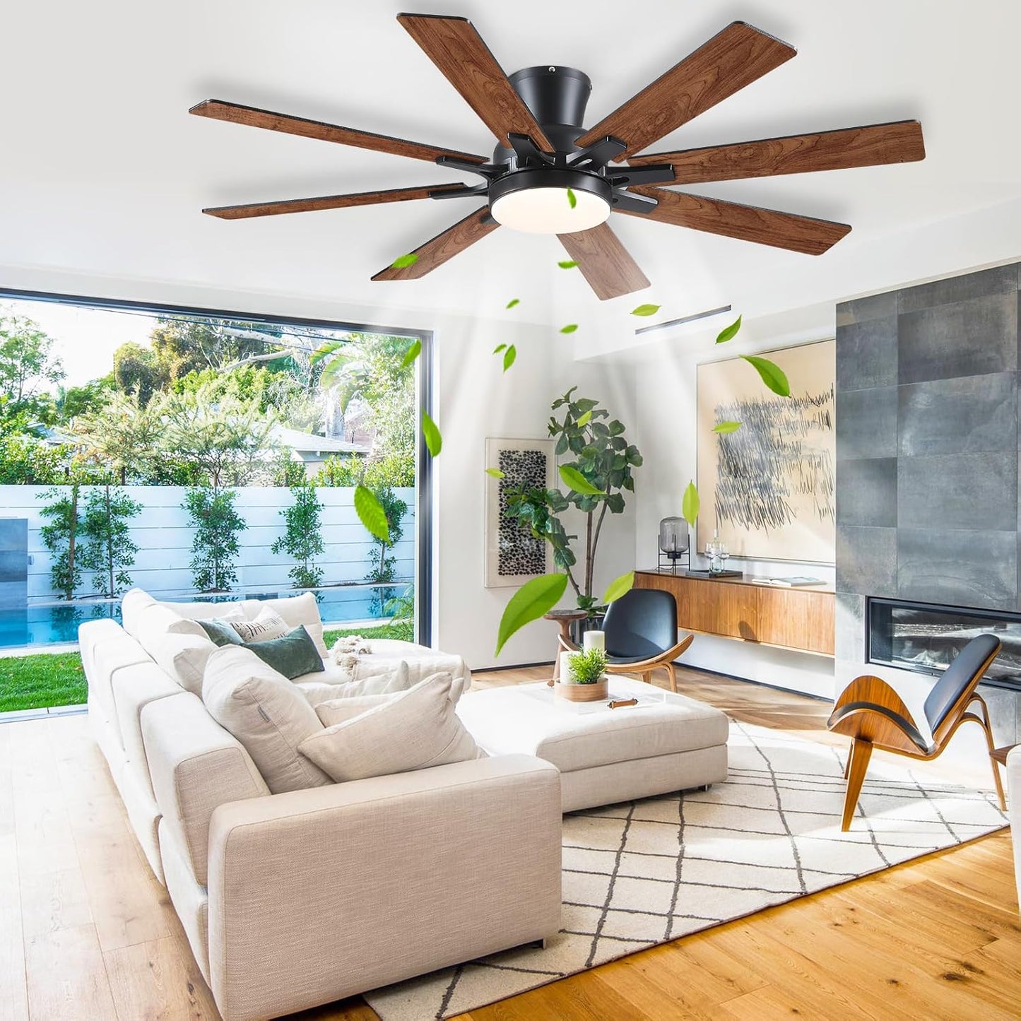 52 Inch Flush Mount Ceiling Fan with 8 Blades