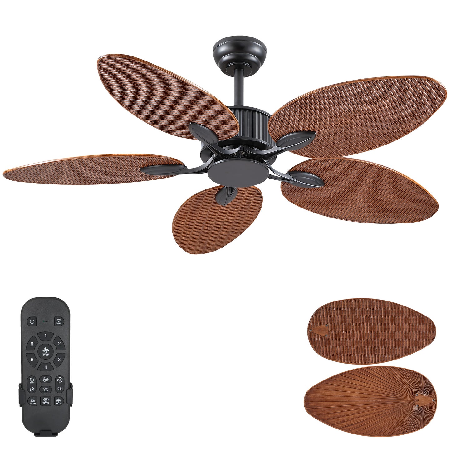 50 Inches Brown Ceiling Fan without Light