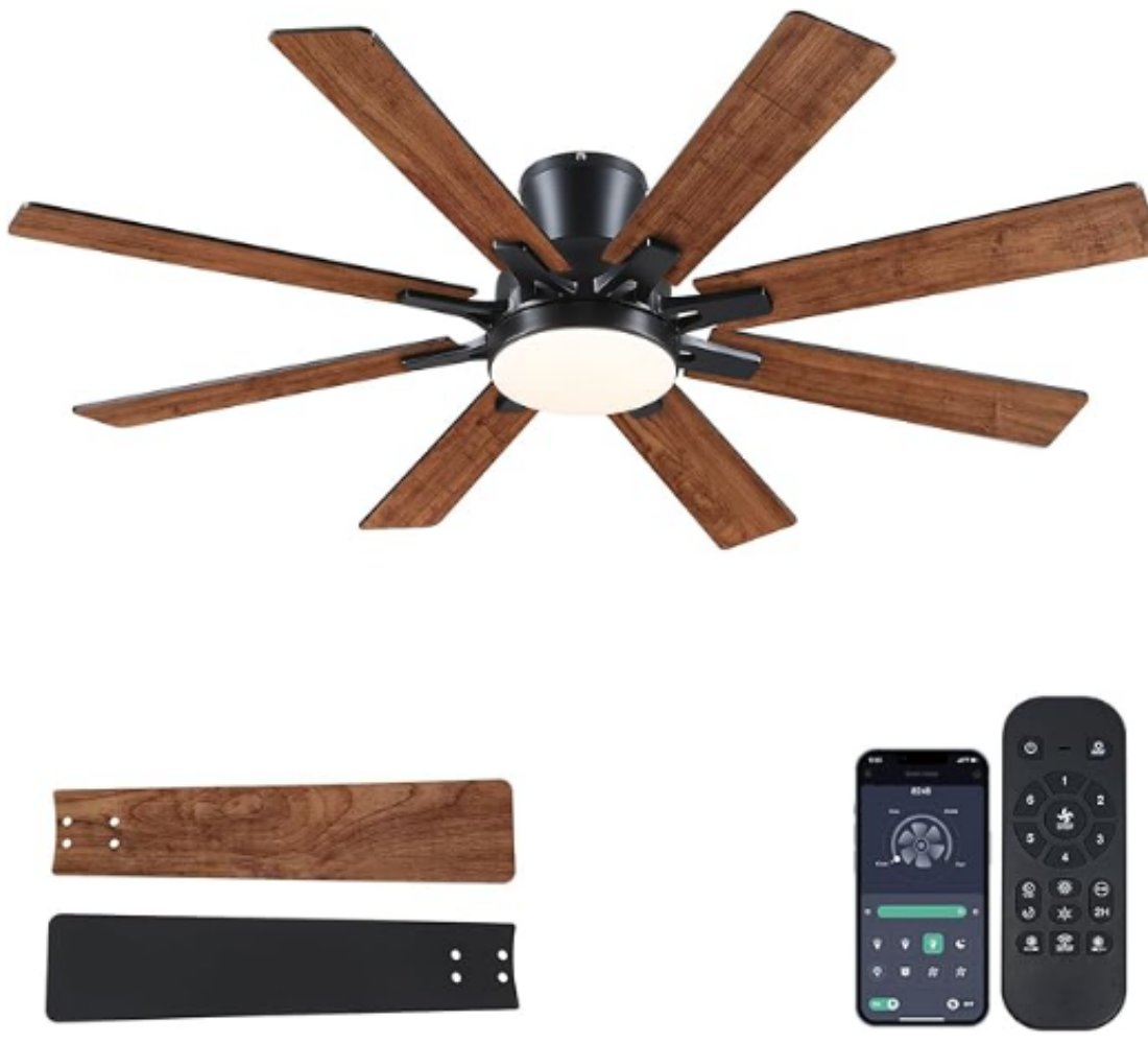 52 Inch Flush Mount Ceiling Fan with 8 Blades