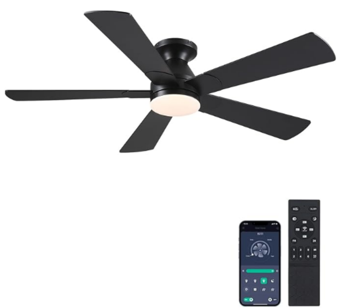 52 Inch Flush Mount Ceiling Fan with 8 Blades