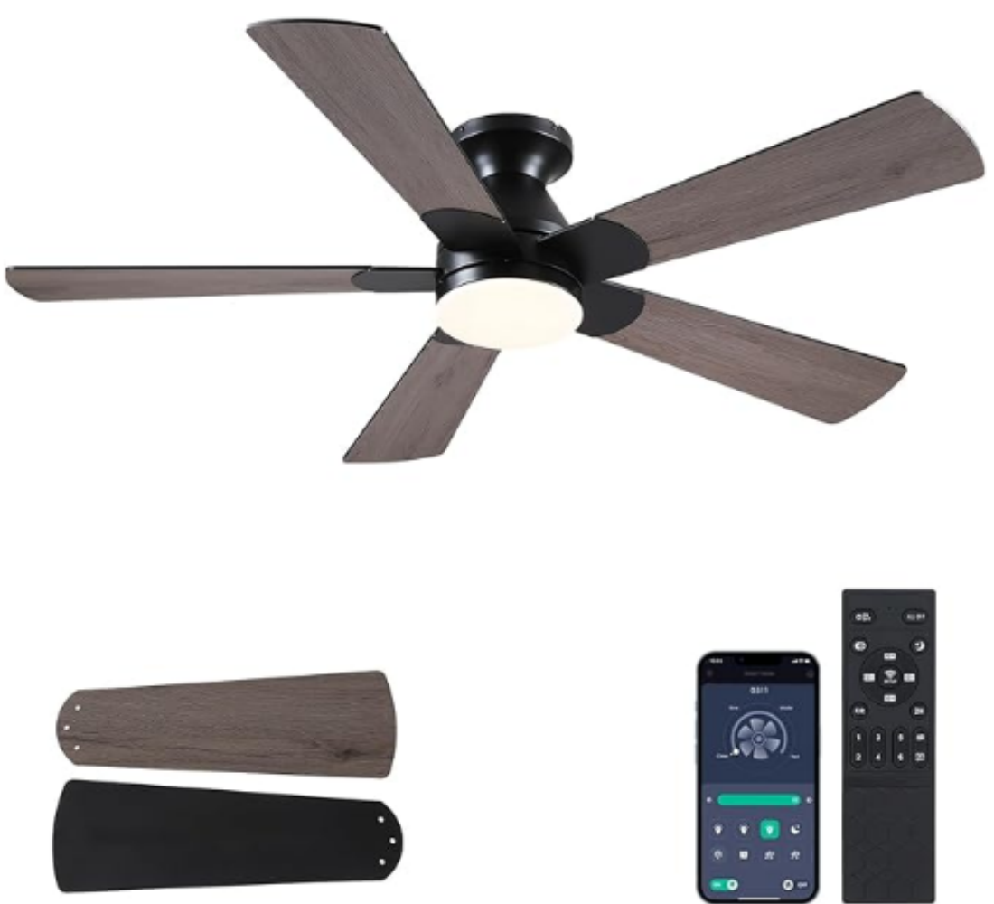 52 Inch Flush Mount Ceiling Fan with 8 Blades