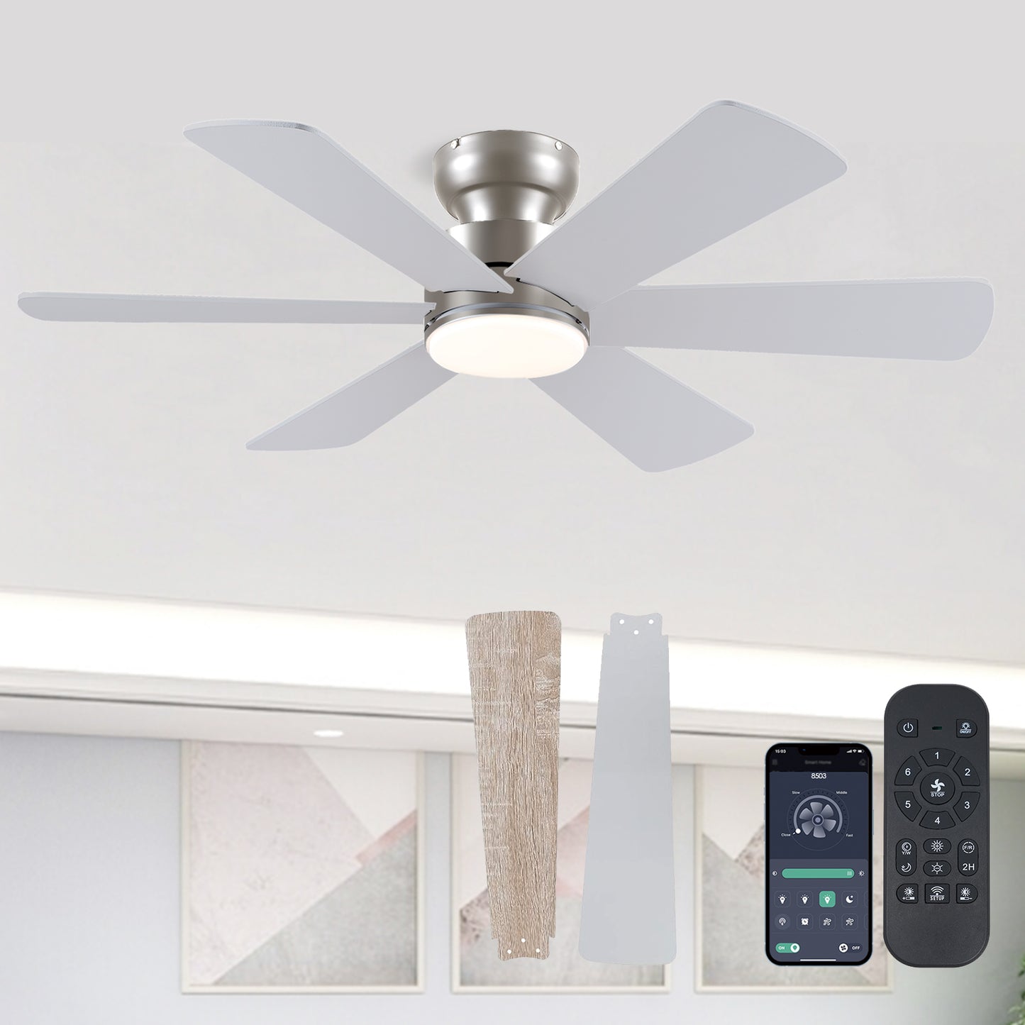 46 Inch Downrod  Ceiling Fan with 5 Blades